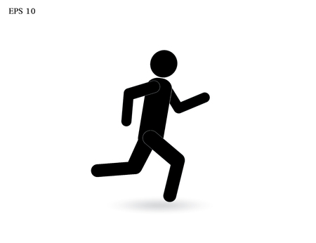 Icon man running. Vector.のイラスト素材