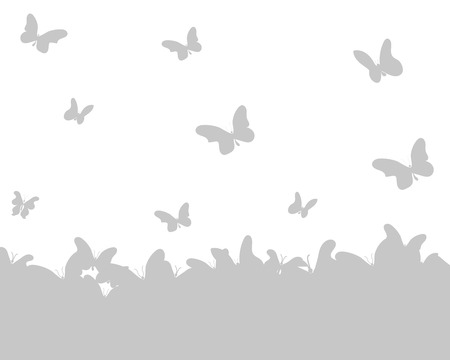 The sea of ââbutterflies taking off into the sky Merry background.のイラスト素材