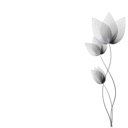 Geometrically flowers in space. Abstraction background.のイラスト素材
