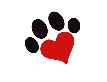 flat design paw print icon vector illustrationのイラスト素材