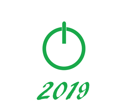 New 2019 year. Start button. Vector illustration. Isolated icon.のイラスト素材