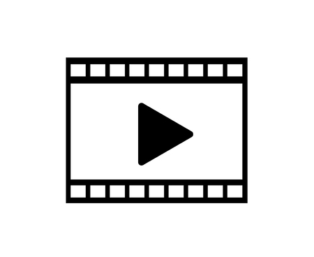 flat design play video icon vector illustration. Filmstripのイラスト素材