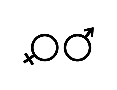 Female and male gender arrow sign man and woman vector imageのイラスト素材