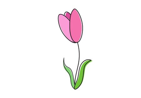 flat icon on white background tulip blooms . 8 March . Women's spring day.のイラスト素材