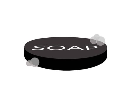 Soap bar icon with foam. Vector image.のイラスト素材