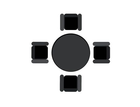 Silhouette table and chair for business meetings.のイラスト素材