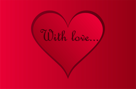 Love heart on Valentines Day with text With love. vector backgroundのイラスト素材