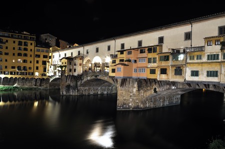 pontevecchio ( old bridge) is a  well known symbol of Florence  の写真素材
