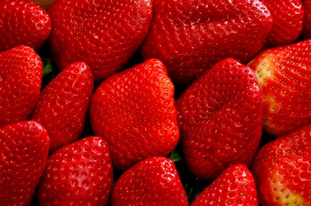 A close up of fresh red strawberryの写真素材