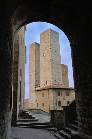 San Gimignano is a jewel of the tuscan medieval architectureの写真素材