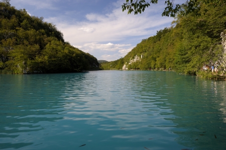Beautiful landscape in the Plitvice Lakes National Park in Croatiaの写真素材