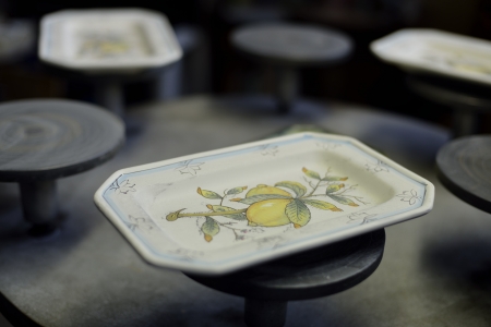 Painted Tuscan Potteries ready to be cookedの写真素材