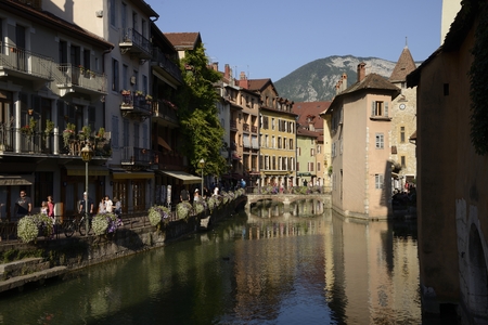 The beautiful town of Annecy  France のeditorial素材