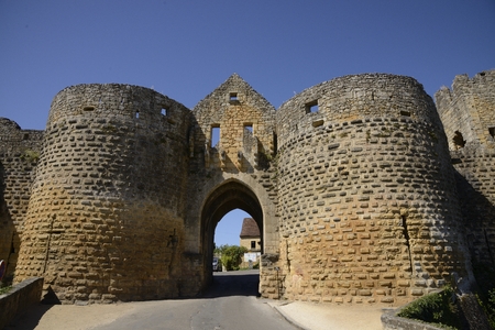 Domme is perched on a breathtakingly high cliffのeditorial素材