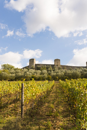 The Medieval Village of Monteriggioni in the hearth of Tuscanyのeditorial素材