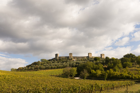 The Medieval Village of Monteriggioni in the hearth of Tuscanyのeditorial素材