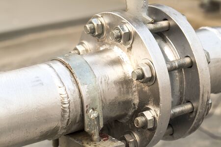 Industrial big water pipes modern automatic system protection and control.