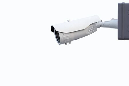 CCTV camera isolated on white backgroundの写真素材