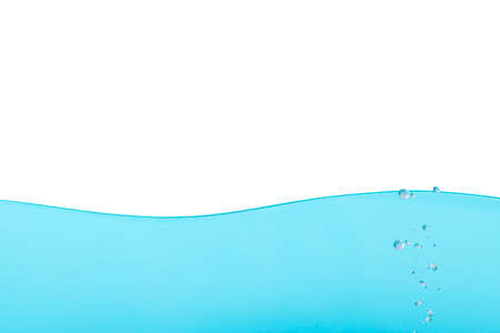 The surface of the water splash with air bubble isoleted on white background for abstract
