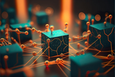 Business and network connection, Stock Market Investments growing, online marketing startup background , Generative Aiの素材