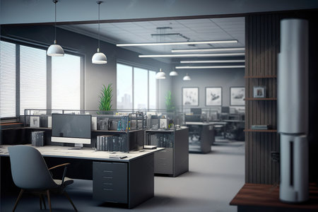 Modern office  interrior decoration and furniture , Generative Aiの素材