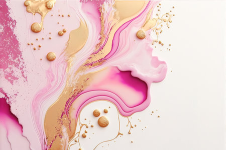 Abstract marble wallpaper background , luxury marble texture gold and pink tone, Generative Aiの素材
