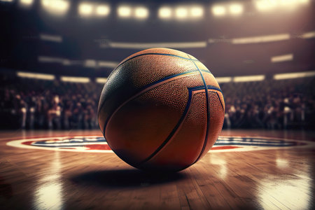 Basketball in a arena in background , Generate Aiの素材