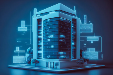 Modern smart home systems of smart building , The smart home is isolated background , Generate Aiの素材