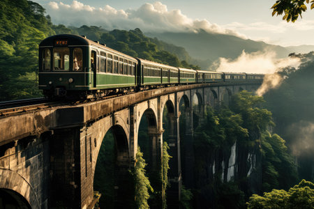 Train journeys picturesque nature and views , Mountain landscapeの素材