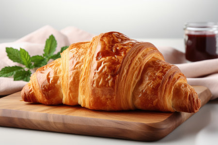 Croissants that look delicious isolated on white backgroundの素材