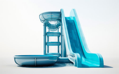 Water slide in aquapark isolated on a transparent backgroundの素材