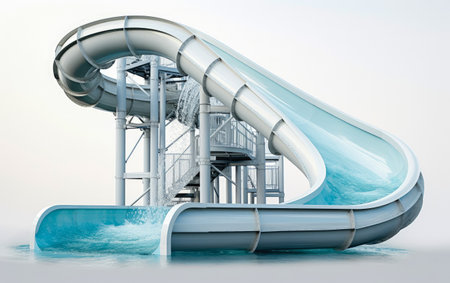 Water slide in aquapark isolated on a transparent backgroundの素材