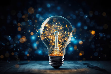 Creative light bulb , Searching for new ideas , Innovative of new ideas conceptの素材