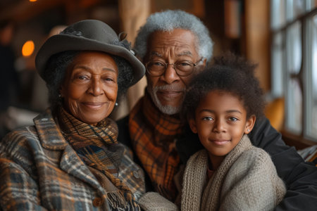 a heartwarming multigenerational family gathering in a cozy home setting emphasizing joyful interactions Include diverse ages and ethnicities showcasing a range of emotions andの素材