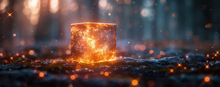 Strategic Planning Symbol a luminous cube pathway leading to successの素材