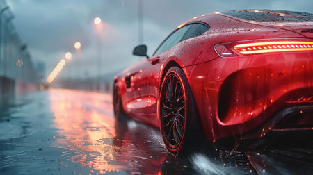 Sport Car Raceing on race track  Car wheel driftingの素材