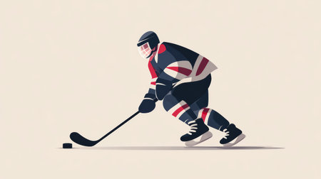 Ice hockey athlete stick puck uniform helmet action sport skating competitionの素材