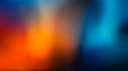 Abstract colorful background with vibrant orange, blue, and yellow gradient, soft blurred texture, modern and energetic moodの素材