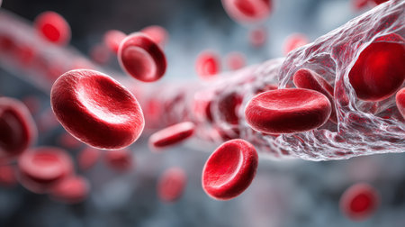 Red blood cell artery plasma oxygen medical health science microscopic flowing dynamic biology anatomy energetic circulation vesselの素材