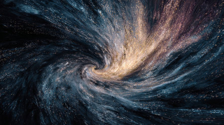 Galaxy swirl spiral nebula cosmic dust star field deep space glowing core abstract space celestial vortex sense of wonder and motion within nightの素材