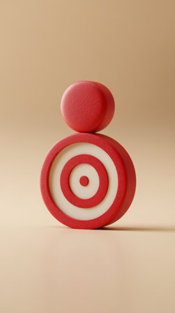 Target bullseye red white circle minimal geometric balance abstract symbol Calm minimal abstract target with red white circle bullseye shapeの素材