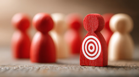 Target red wooden figure focus group leadership concept strategy business feel Target red wooden figure focus group leadership concept strategyの素材