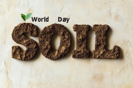 A soil word world day typography eco concept designの素材