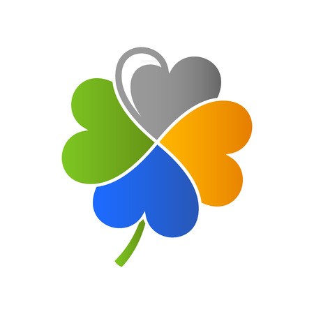 Leaf clover sign icon. Saint patrick symbol. Ecology concept. Flat design styleのイラスト素材