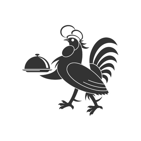 A cartoon chicken mascot wearing a chef hat and giving a thumbs upのイラスト素材