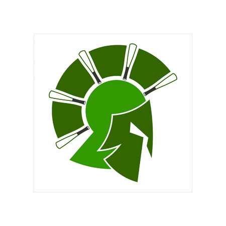 Spartan warrior as emblem of sports teams on white backgroundのイラスト素材
