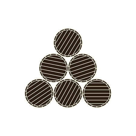 Wine or beer barrels engraving, illustration on white backgroundのイラスト素材