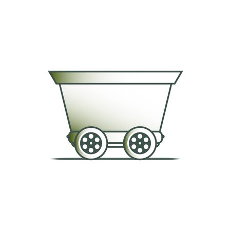 Cargo wagon on the rails vector illustration isolated on white background.のイラスト素材