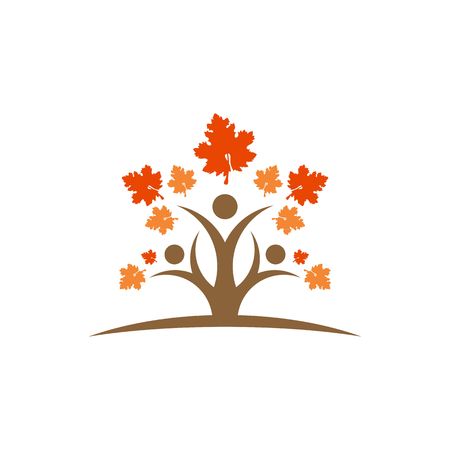 People like tree with wine leafs vector illustration isolated on white background.のイラスト素材