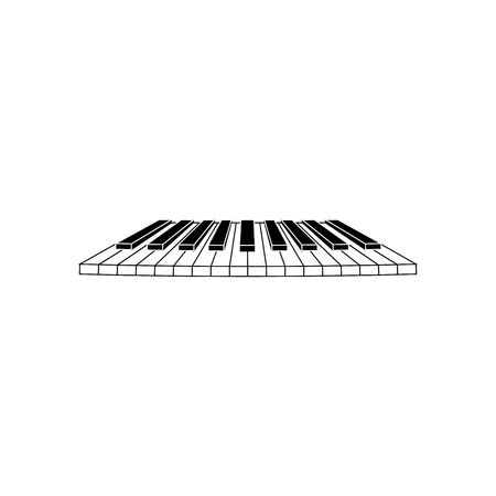 Piano clavier keys vector illustration isolated on white background.のイラスト素材